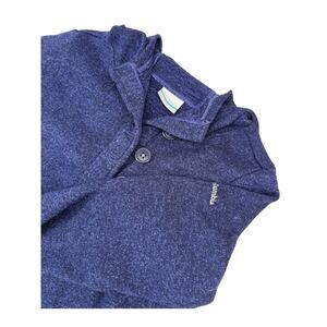 Columbia Blue Pullover Sweater Turtleneck Soft Fleece Lined Button Hoodie S